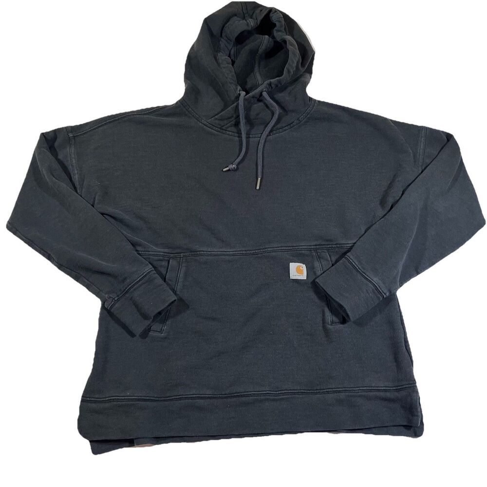 Carhartt Relaxed Fit Black Pullover Hooded Sweatshirt Hoodie Women's Small 4/6